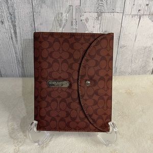 COACH agenda notebook case in coffee brown
